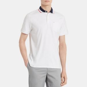 NWT Calvin Klein Liquid Touch Polo T-Shirt Size Large Cotton White